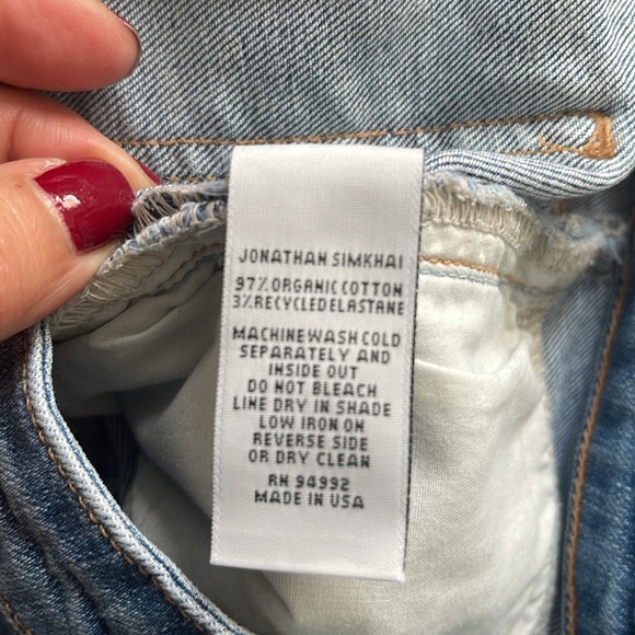 JONATHAN SIMKHAI STANDARD Marley Ankle Straight Stretch High Waist Jeans Size 25 - Picture 9 of 9